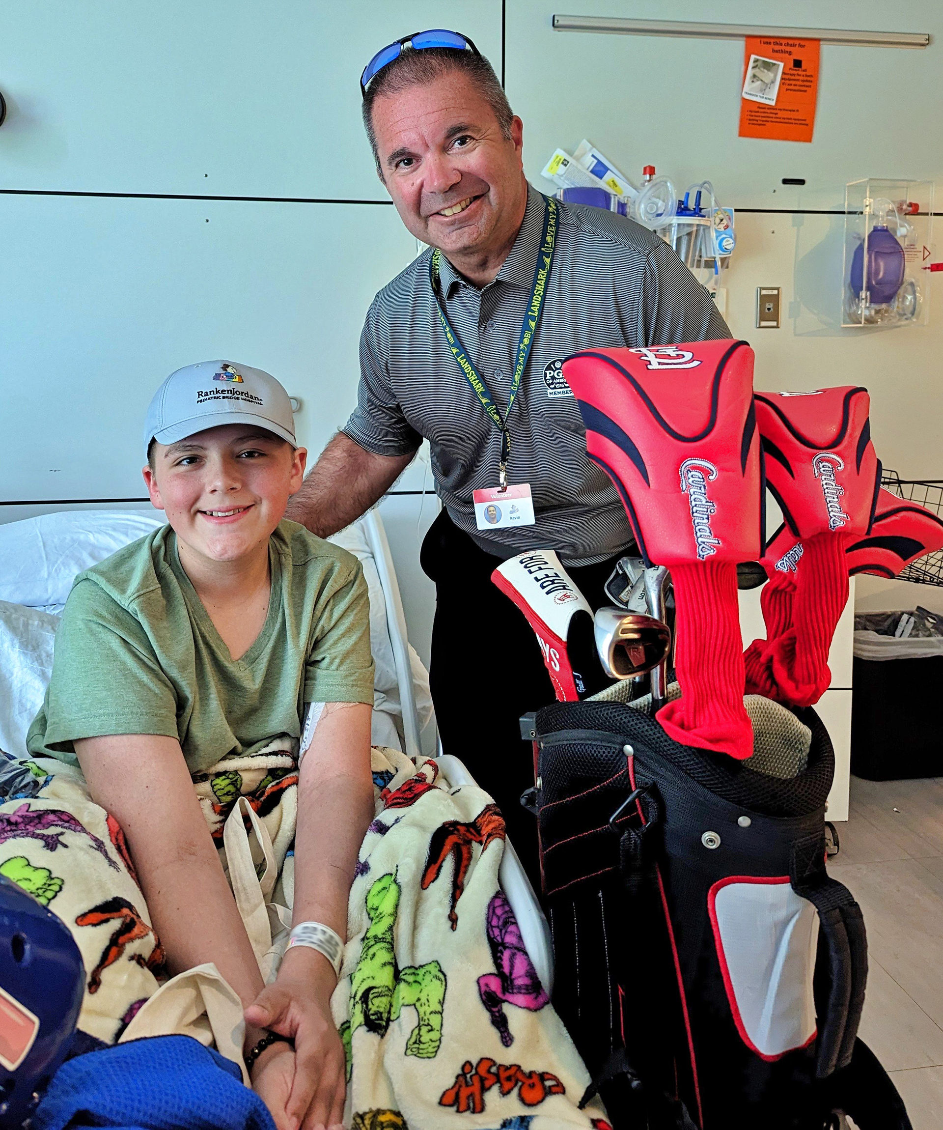 Patient Noah Armentaleblanc with Kevin Corn
